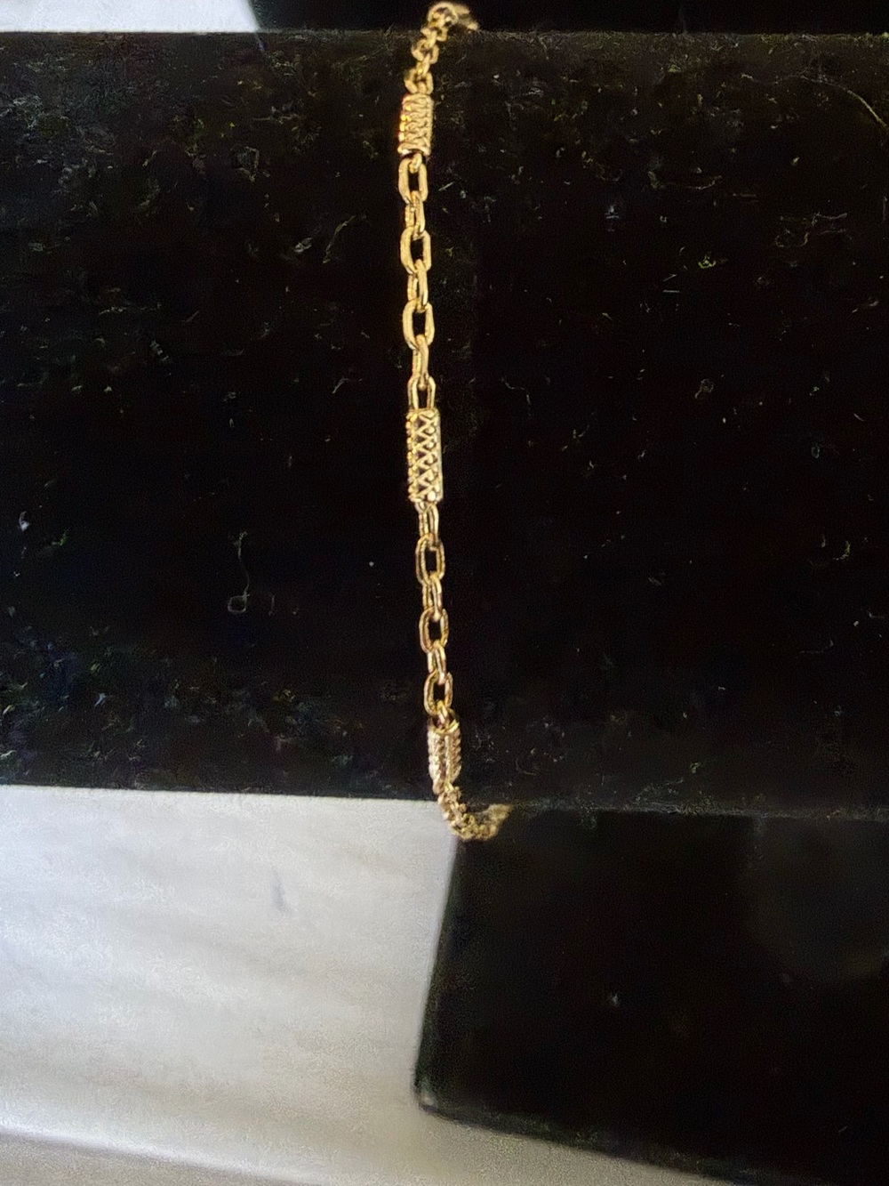 Delicate Gold Link Bracelet with Textured Accents - Women Jewelry